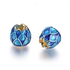 Golden Plated Alloy European Beads MPDL-L029-Q01-G-2