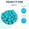 80Pcs Round Silicone Focal Beads SIL-SZ0001-24-01-2