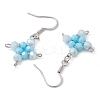 Rhombus Glass Beaded Dangle Earrings EJEW-JE05768-4