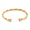 Ion Plating(IP) Twisted 304 Stainless Steel Cuff Bangles for Women BJEW-P331-08G-3