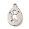 Non-Tarnish 201 Stainless Steel Pendants STAS-E217-16P-1