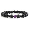 Round Natural Amethyst Beaded Stretch Bracelets for Women Men LS-XP2963-6-1