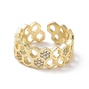 Clear Cubic Zirconia Honeycomb Open Ring X-RJEW-P032-25G-2