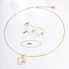 Clear Cubic Zirconia Heart Jewelry Set with Plastic Imitation Pearl ZC3739-1-4