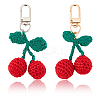 4Pcs 2 Colors Cherry Wool Knitting Pendant Decorations HJEW-CP0001-19-6