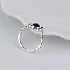 Alloy with Natural Lapis Lazuli Finger Rings FS-WGF3EDB-02-4