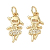 Brass Micro Pave Clear Cubic Zirconia Pendants CU-CBA9AFC-01G-16-1