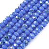 Electroplate Opaque Solid Color Glass Beads Strands EGLA-A044-P2mm-L32-1