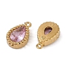 Ion Plating(IP) 304 Stainless Steel Micro Pave Cubic Zirconia Charms STAS-K256-20G-06-2