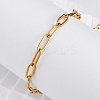 Ion Plating(IP) 304 Stainless Steel Paperclip Chain Bracelets for Women X-BJEW-C046-02G-4