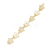 Brass Micro Pave Clear Cubic Zirconia 7 Star Links Connector Charms KK-H539-16G-04-1