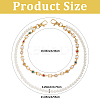 1Pc Plastic Imitation Pearl Round Beaded Alloy Rhinestone Link Chain Double Layered Chain Belts for Pants AJEW-CP0009-84-2