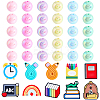 10Pcs 10 Styles School Theme Silicone Focal Beads SIL-BM0001-07-7