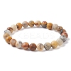 Natural Crazy Agate Round Beaded Stretch Bracelets BJEW-TA00410-03-1