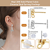 8 Pairs 2 Colors Brass Micro Pave Clear Cubic Zirconia Stud Earring Findings ZIRC-BBC0003-17-2