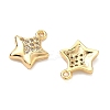Brass Micro Pave Cubic Zirconia Star Charms KK-A281-19G-2