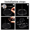 3-Tier Round Acrylic Finger Ring Riser Display Stands RDIS-WH0004-13-5