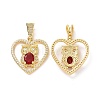 Brass Micro Pave Clear Cubic Zirconia Pendants ZIRC-F134-18G-01-1