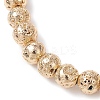 Electroplated Natural Lava Rock Round Beads Stretch Bracelets for Women Men BJEW-JB11982-02-3
