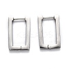 Tarnish Resistant 304 Stainless Steel Rectangle Huggie Hoop Earrings STAS-H156-10A-P-2