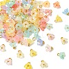 100Pcs Transparent Acrylic Flower Charms PALLOY-CJ00183-8