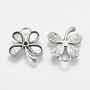 Tibetan Style Alloy Flower Pendant Cabochon and Rhinestone Settings TIBEP-A369217-AS-RS-2