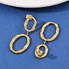 304 Stainless Steel Oval Dangle Stud Earrings EJEW-I320-20G-2