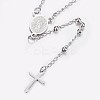 Non-Tarnish 304 Stainless Steel Rosary Bead Necklaces X-NJEW-I205-14P-2