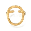 Hollow Oval 304 Stainless Steel Open Cuff Ring for Women RJEW-F161-02G-20-2