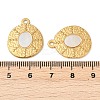 304 Stainless Steel Natural White Shell Pendants STAS-L288-05G-02-3