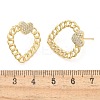 Rack Plating Brass Micro Pave Clear Cubic Zirconia Stud Earrings for Women EJEW-C125-18G-5
