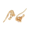 Brass Micro Pave Clear Cubic Zirconia Horse Eye Earring Hooks KK-A274-13G-2