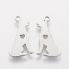 Non-Tarnish 201 Stainless Steel Puppy Pendants STAS-S105-T443-2