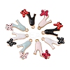 40Pcs 4 Colors Alloy Enamel Stilettos Pendants ENAM-CJ0002-47-7