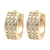 Brass with Cubic Zirconia Thick Hoop Earrings EJEW-D078-27KCG-1