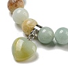 8.5mm Round Natural Flower Amazonite Beaded Stretch Bracelets BJEW-C074-01R-3