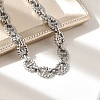 304 Stainless Steel Oval Link Chains Bracelets for Men & Women BJEW-D042-47P-2
