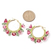 Glass Hoop Earrings EJEW-TA00589-02-3
