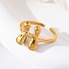 304 Stainless Steel Open Cuff Rings for Women LS-RJEW-M060-01G-08-3
