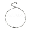 304 Stainless Steel Cross Link Chain Anklets for Women AJEW-AN00679-02-2