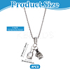 4Pcs Alloy Gloves Pendant Necklaces NJEW-UN0001-62AS-3