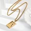 201 Stainless Steel Virgin Mary Pendant Wheat Chain Necklaces for Men NJEW-S387-09G-02-3