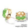 Fashionable Minimalist Multicolor Brass Enamel Hoop Earrings for Elegant and Unique Ear Accessories IC8285-3-1