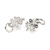Clover Brass Micro Pave Clear Cubic Zirconia Pendants KK-K300-10P-2