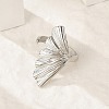 Leaf 304 Stainless Steel Open Cuff Rings for Women RJEW-G338-06P-2