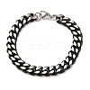 304 Stainless Steel Cuban Link Chain Bracelets for Men Women BJEW-C124-04A-02-4