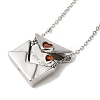 Brass Micro Pave Cubic Zirconia Pendant Necklace NJEW-B082-02P-01-1