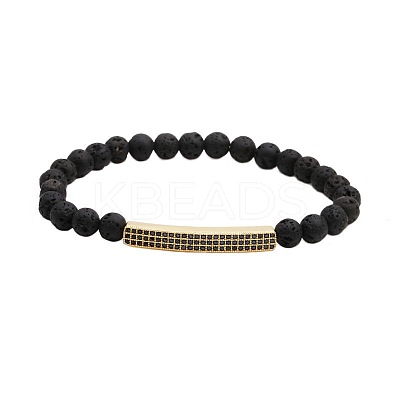 6MM Natural Lava Rock Beaded Bracelets PY2315-3-1