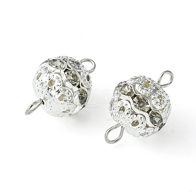 Brass Crystal Rhinestone Connector Charms PALLOY-YW0001-42-1