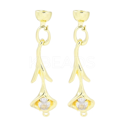 Brass Pave Clear Cubic Zirconia Fold Over Clasps KK-F875-11G-1